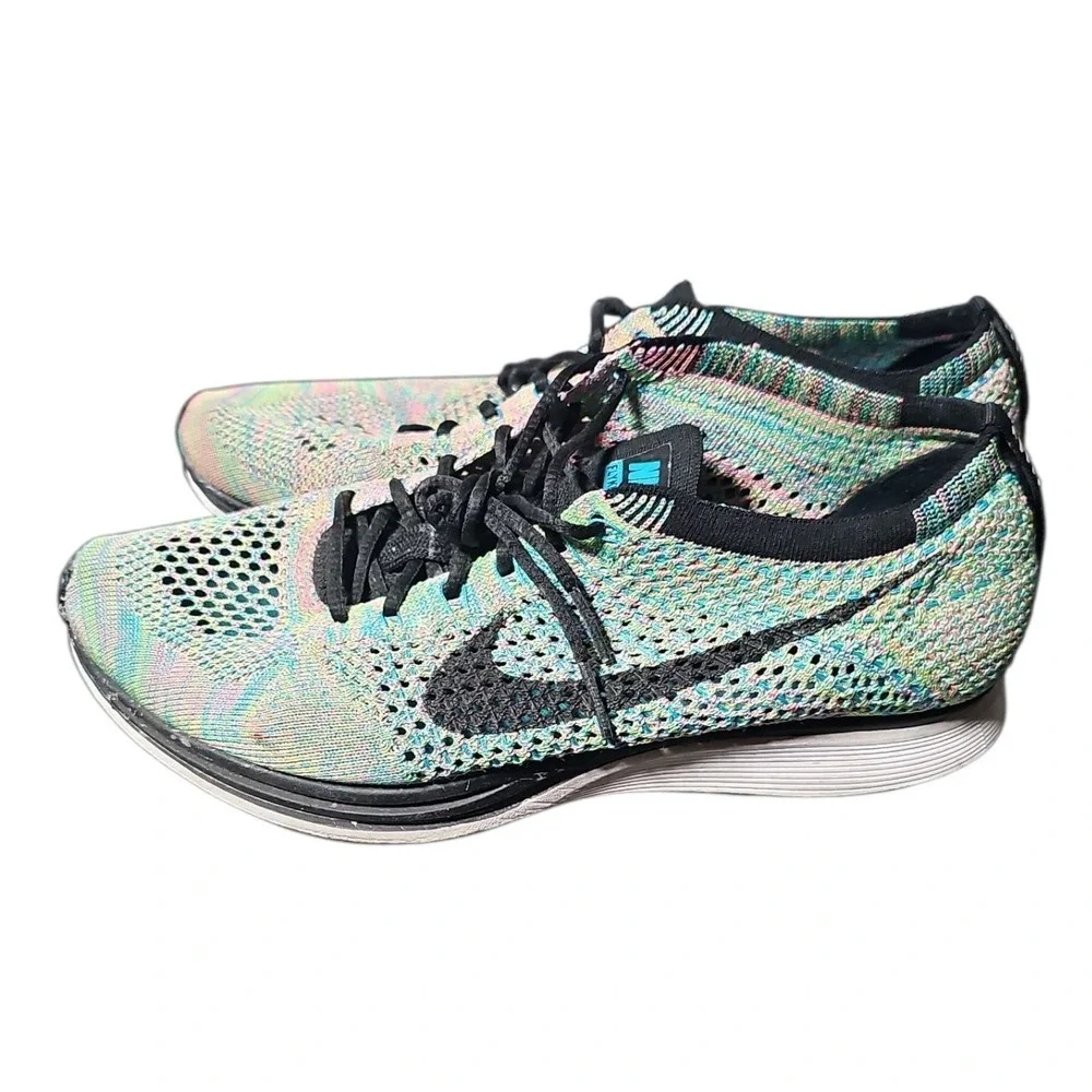 Nike Flyknit‎ Racer Multicolor 2.0 Mens Running Shoes 526628-304 Size 7.5